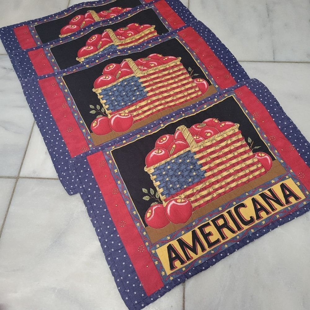 Americana Flags Prints Placemats for Table Mats Set Of 4